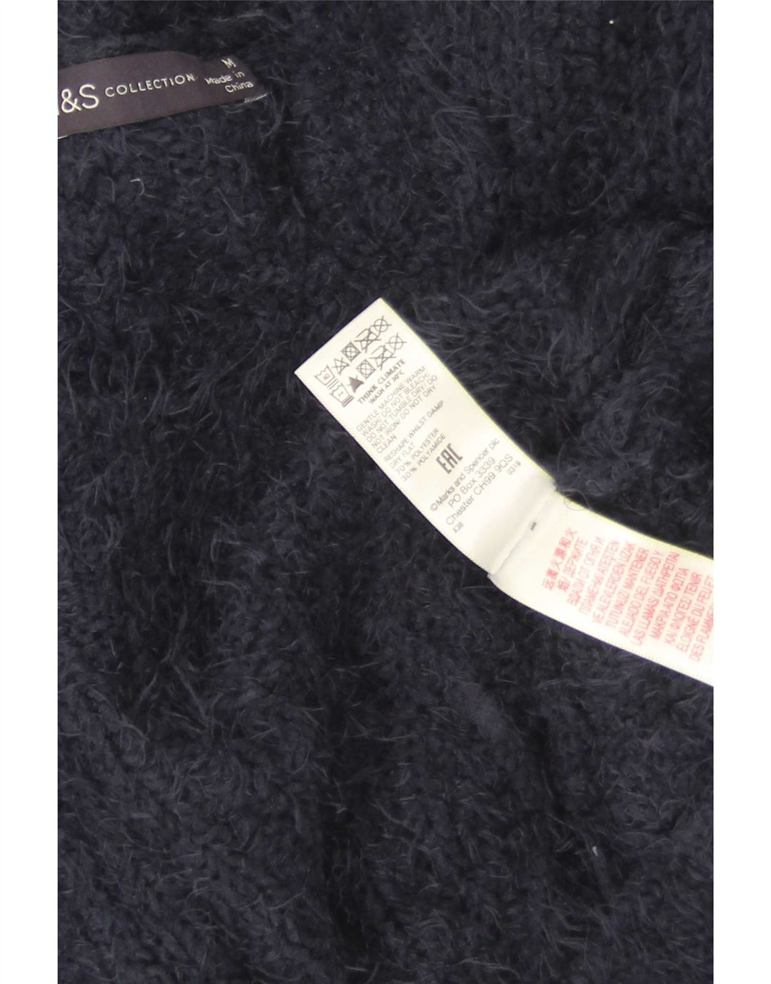 Maglione cardigan da donna Marks & Spencer UK 14 Poliestere blu navy medio