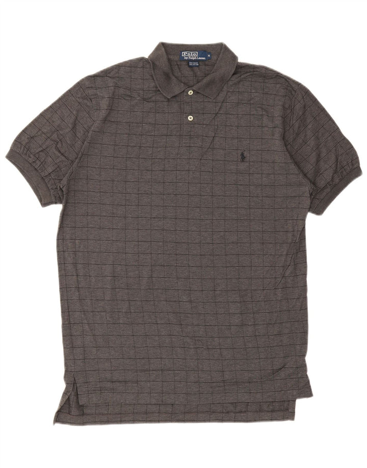 POLO RALPH LAUREN Polo da uomo in cotone a quadri grigio medio