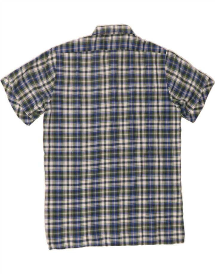 VINTAGE Mens Short Sleeve Shirt Medium Multicoloured Plaid Polyester Vintage Vintage and Second-Hand Vintage from Messina Hembry 