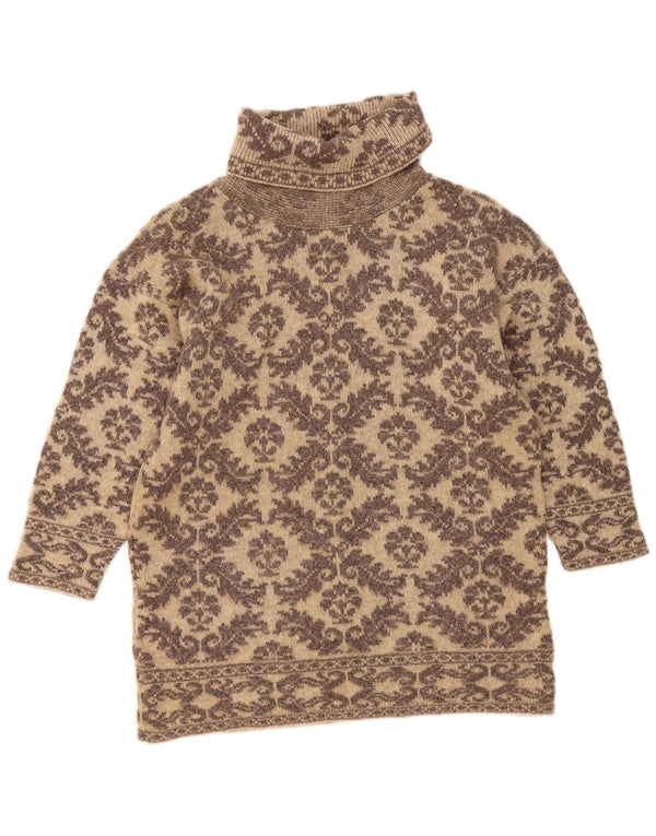 Maglione maglione a collo alto da donna St. Bernard UK 18/20 XL Lana Paisley beige