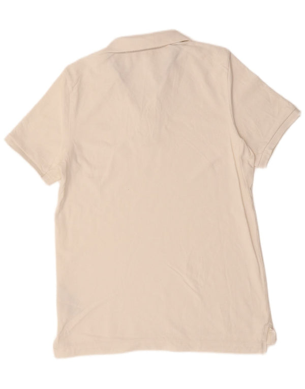 NIKE Mens Polo Shirt Medium White Cotton