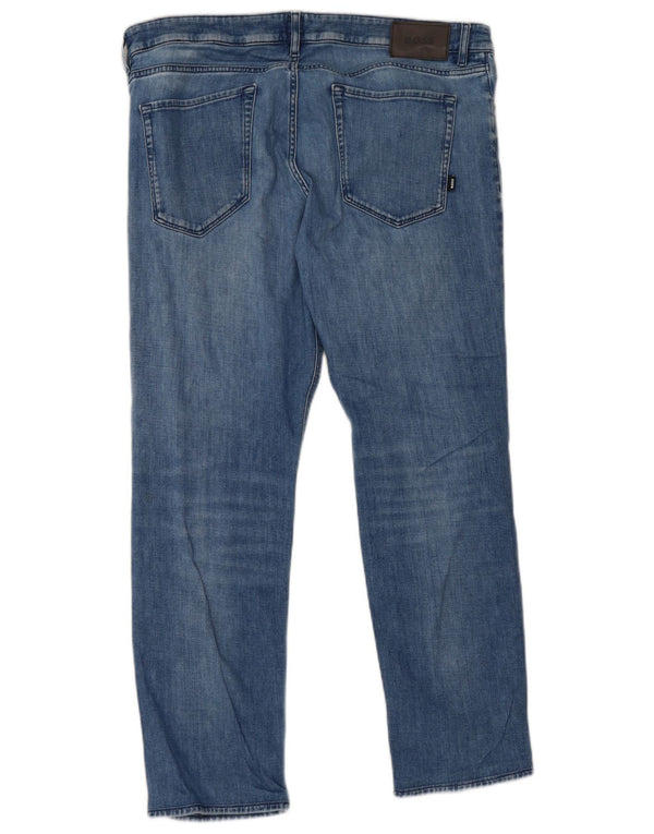 Jeans dritti da uomo Hugo Boss Maine vestibilità regolare W36 L30 cotone blu