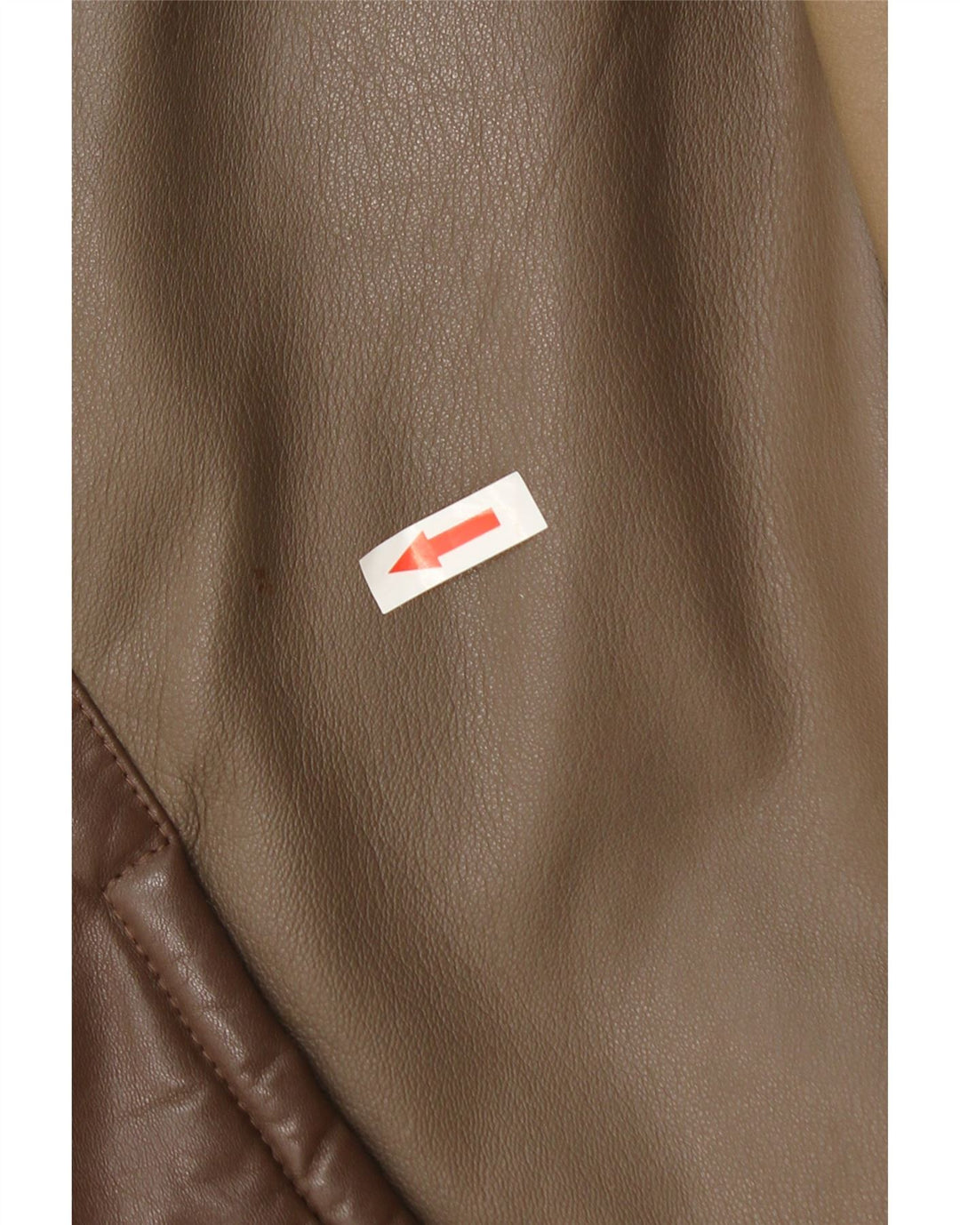 Giacca in pelle vintage da donna UK 14 Colorblock marrone medio