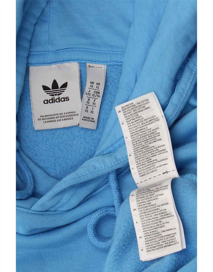 Felpa con cappuccio da uomo ADIDAS XL in cotone blu