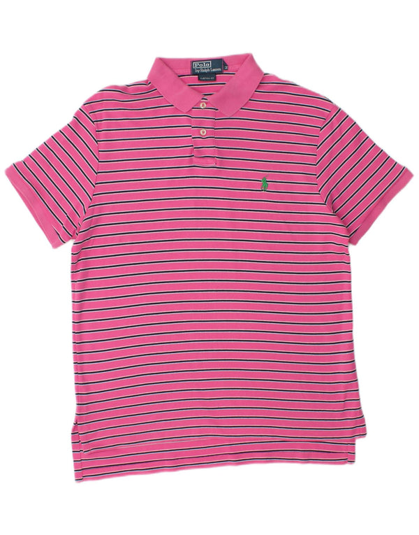 POLO RALPH LAUREN Polo da uomo su misura in cotone a righe rosa medio