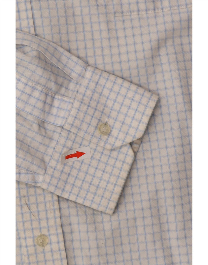 Camicia da uomo Pierre Cardin taglia 41 16 grande cotone a quadri blu