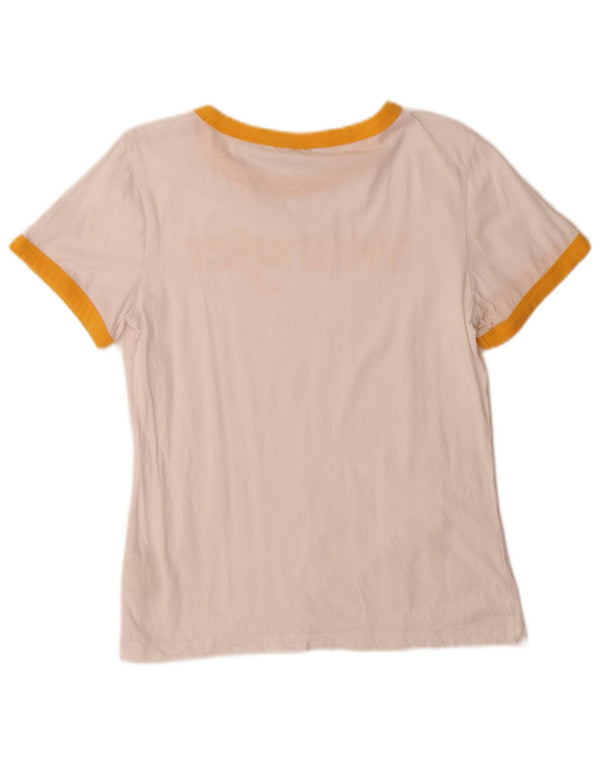 T-shirt grafica da donna Wrangler Top UK 12 Cotone color block bianco medio