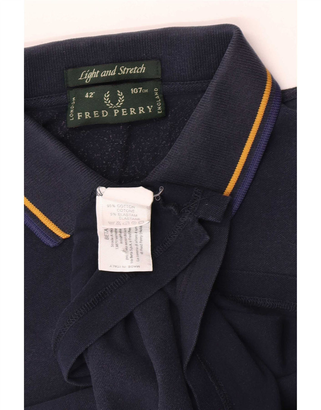 Polo Fred Perry da uomo leggera ed elasticizzata in cotone blu navy medio