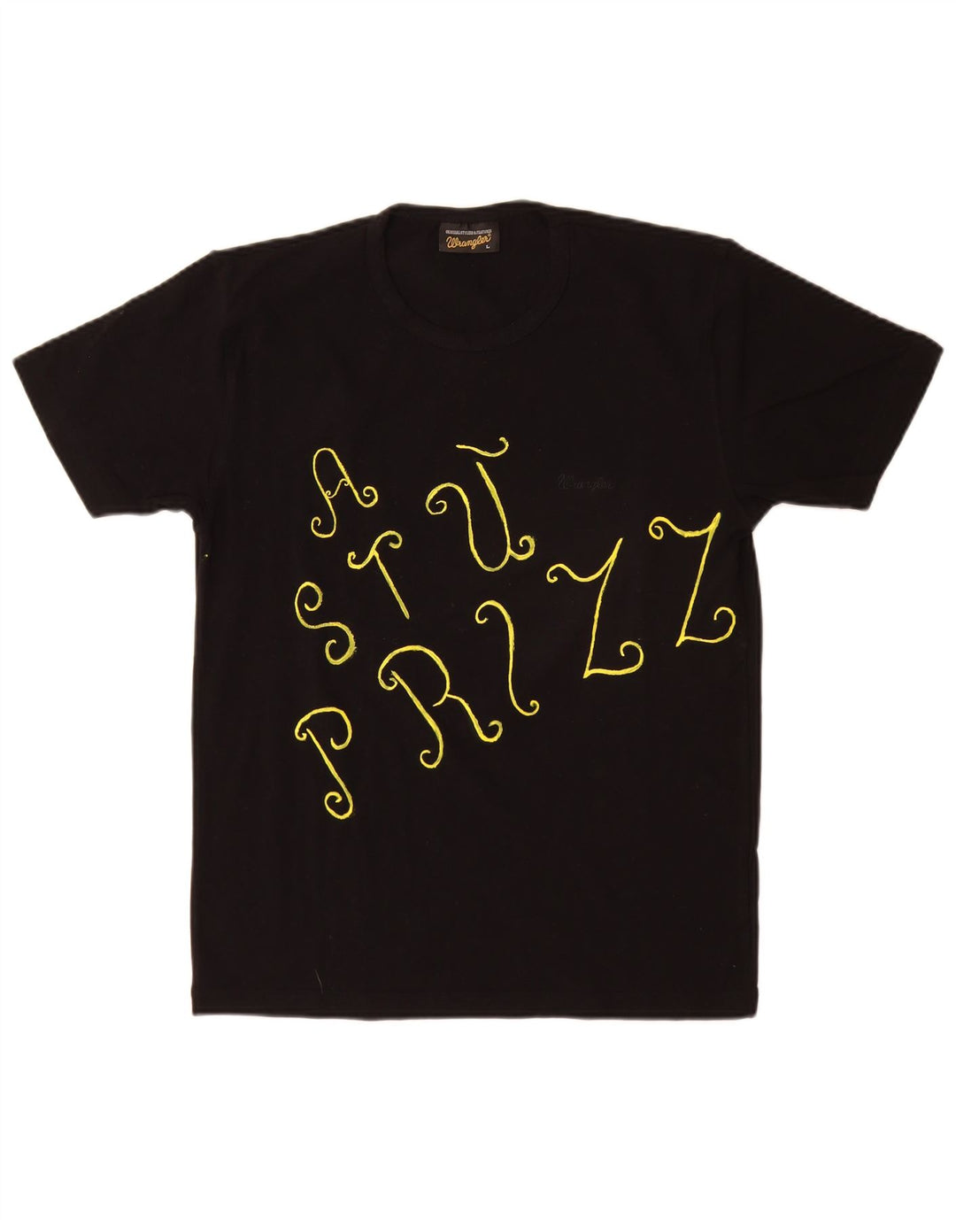 T-shirt grafica da uomo Wrangler Top grande in cotone nero