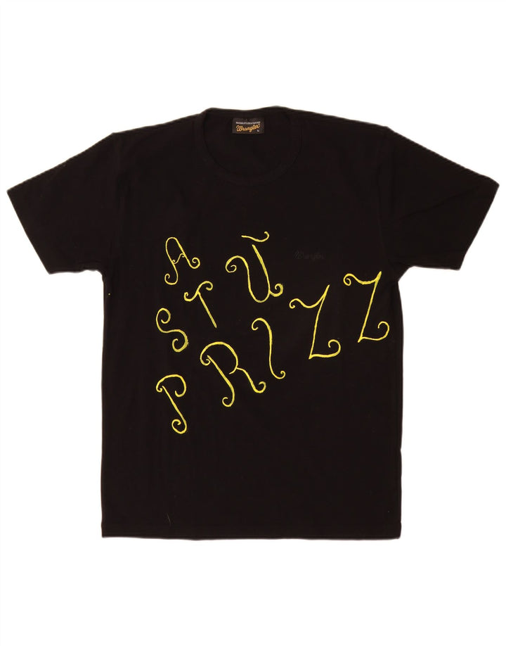 T-shirt grafica da uomo Wrangler Top grande in cotone nero