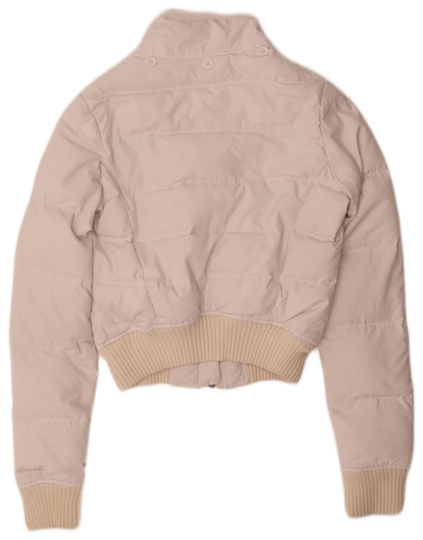 Giacca imbottita corta da donna Abercrombie & Fitch UK 10 piccola in nylon bianco