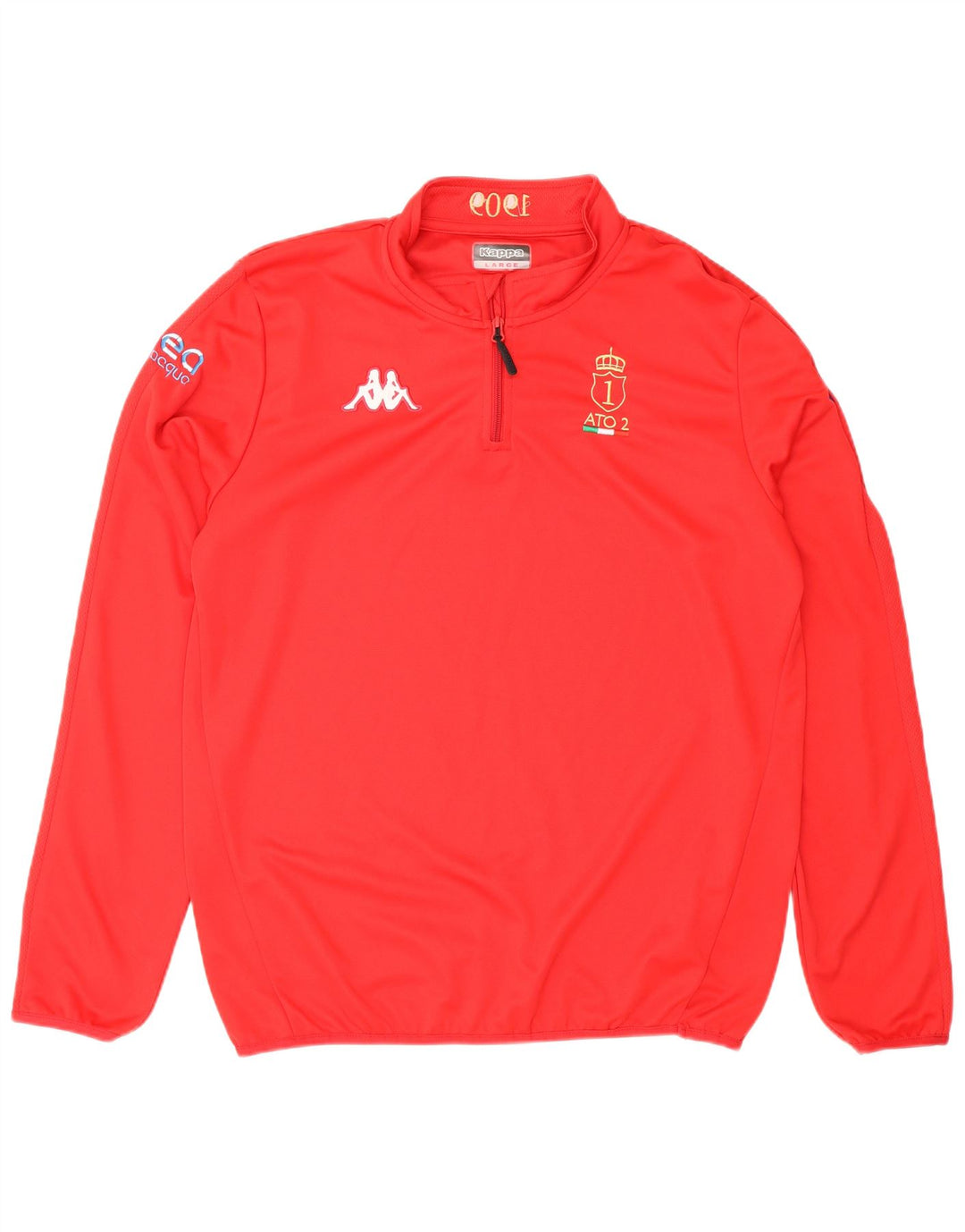 KAPPA Mens Zip Neck Pullover Tracksuit Top Large Red Polyester
