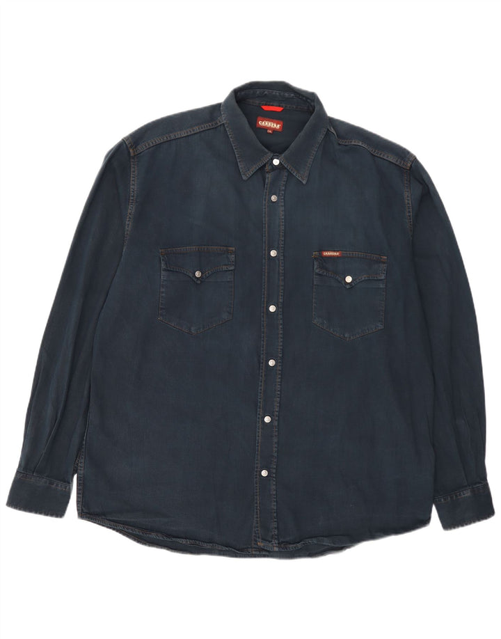 Camicia in denim da uomo Carrera 2XL cotone blu navy
