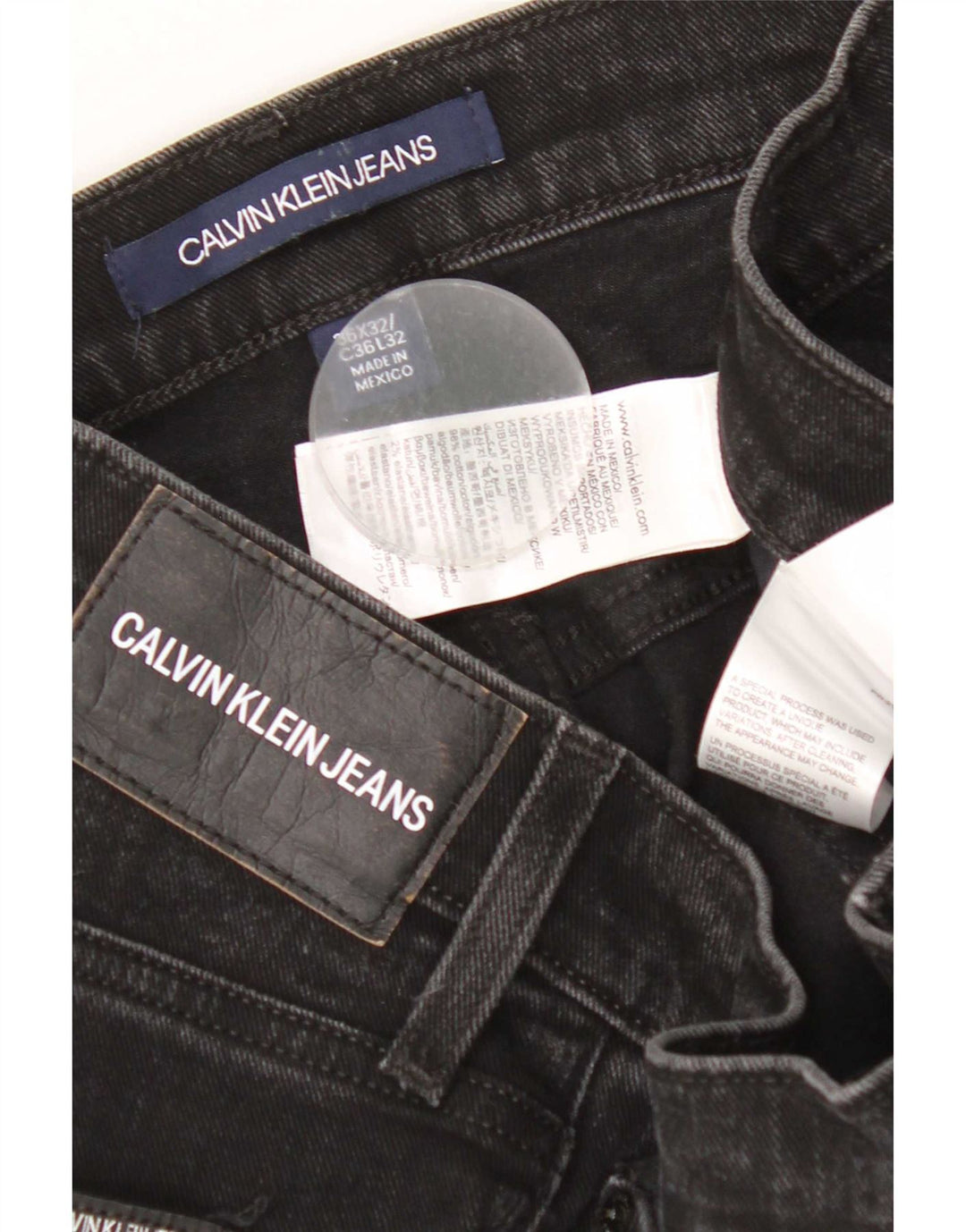 Jeans slim da uomo Calvin Klein W36 L32 cotone nero