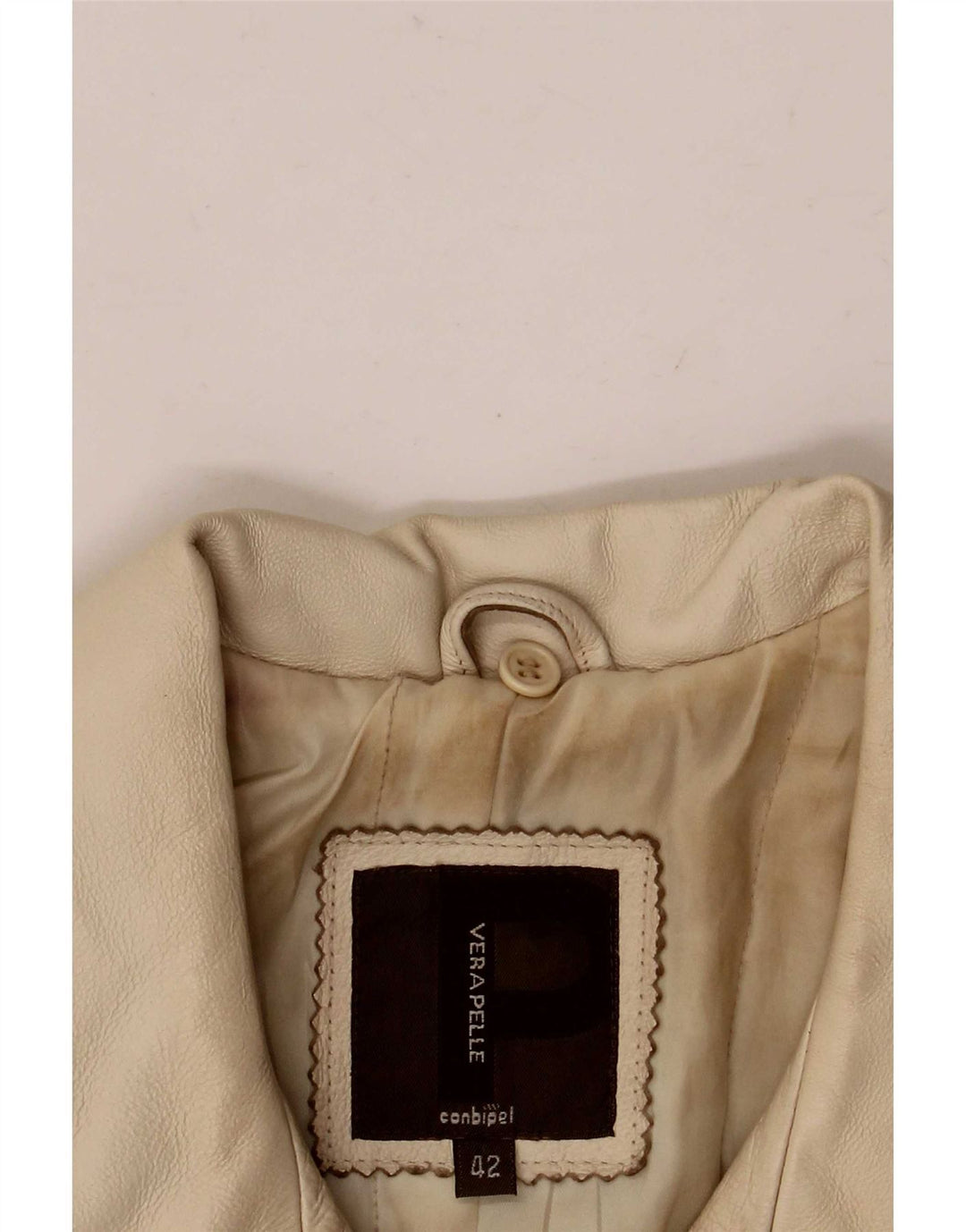 Giacca In Pelle Donna Conbipel IT 42 Beige Medio