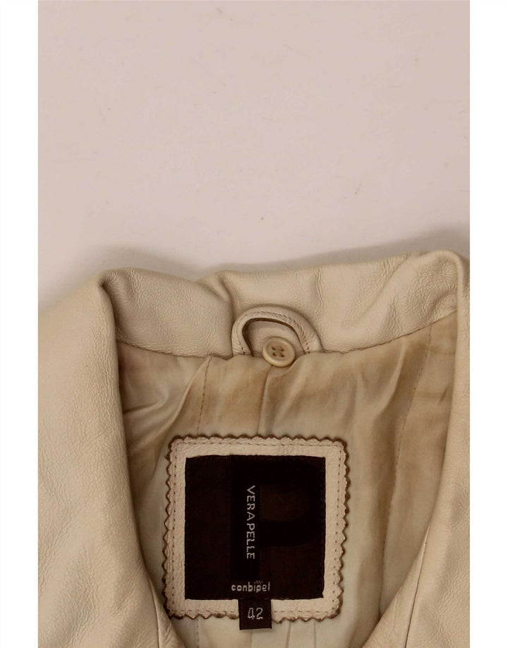 Giacca In Pelle Donna Conbipel IT 42 Beige Medio