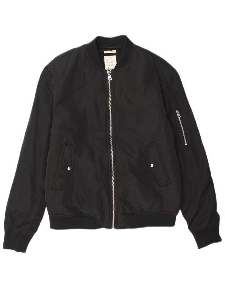 Giubbotto bomber da donna ZARA UK 10 piccolo poliestere nero