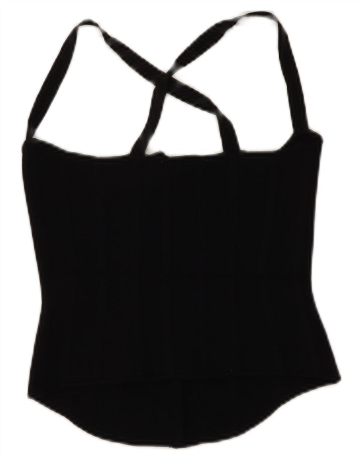 Top corto da donna Zara UK 8 piccolo in viscosa nera