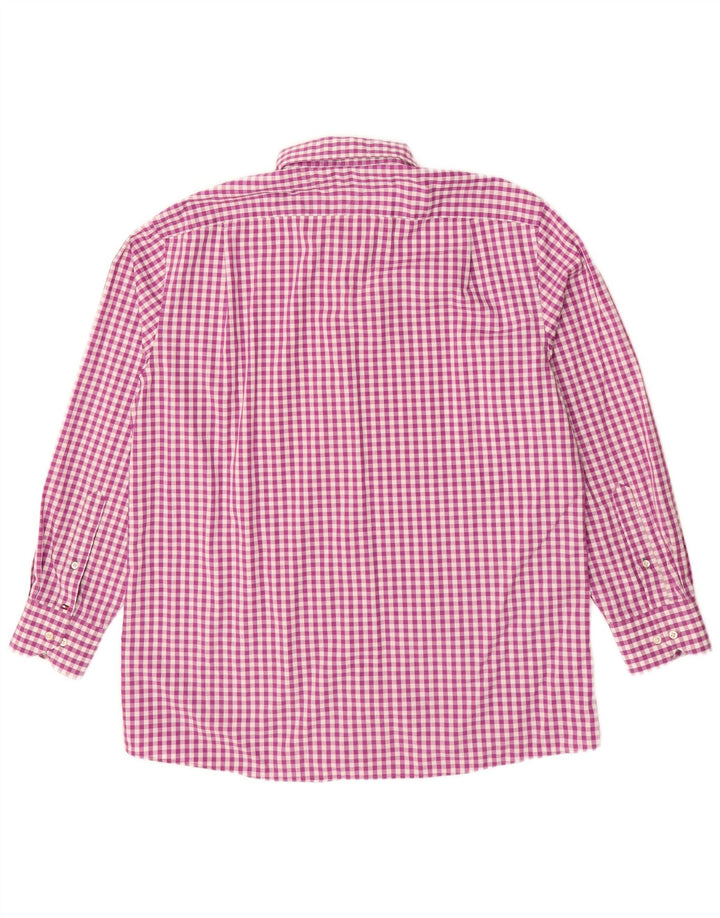 TOMMY HILFIGER Camicia da uomo Taglia 17 XL Cotone a quadretti viola