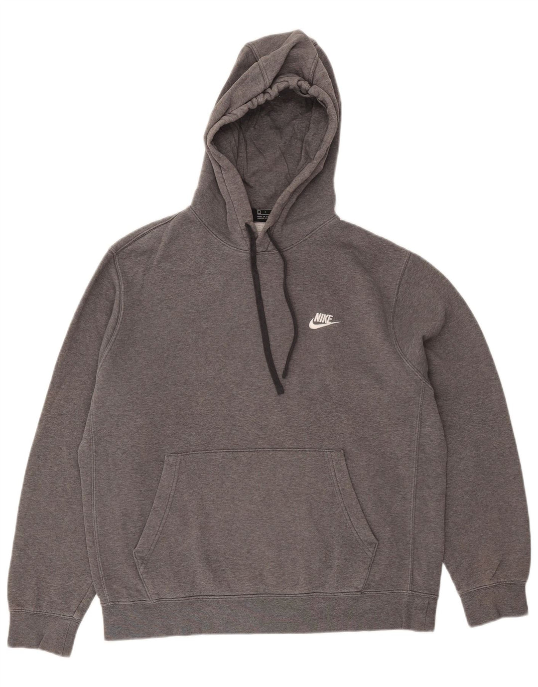 NIKE Felpa con cappuccio da uomo, grande, in cotone chiazzato grigio