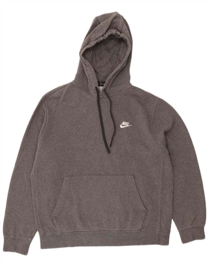 NIKE Felpa con cappuccio da uomo, grande, in cotone chiazzato grigio