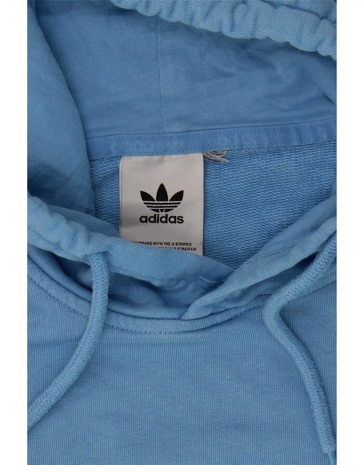 Felpa con cappuccio da uomo Adidas blu medio