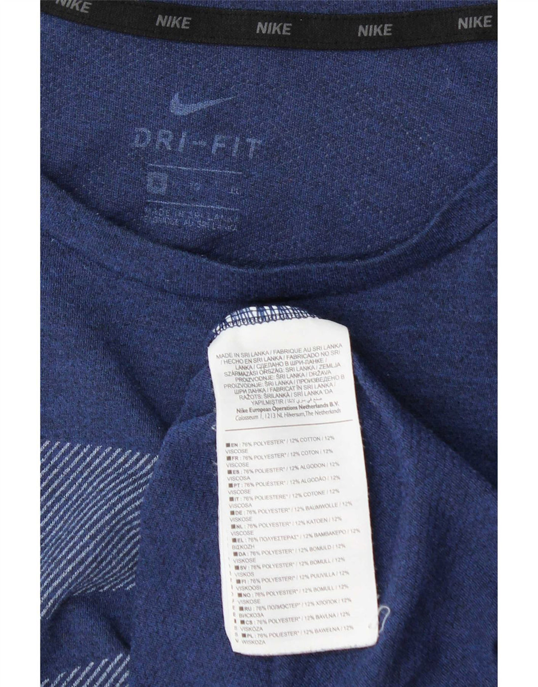 T-shirt grafica da uomo Nike Dri Fit Top XL poliestere blu navy