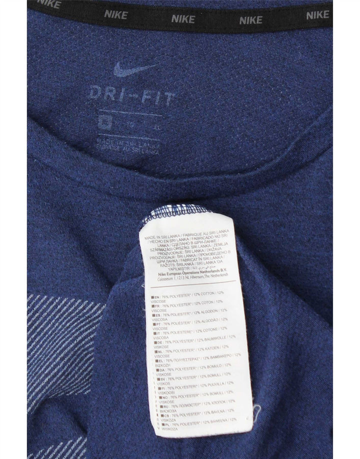 T-shirt grafica da uomo Nike Dri Fit Top XL poliestere blu navy