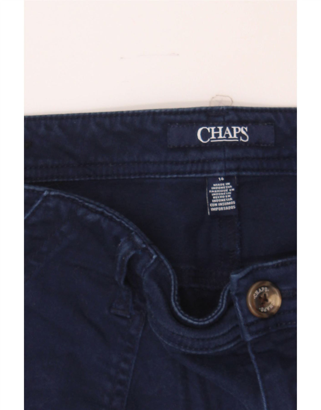 CHAPS Womens Slim Jeans US 16 2XL W36 L28 Navy Blue Cotton Vintage Chaps and Second-Hand Chaps from Messina Hembry 