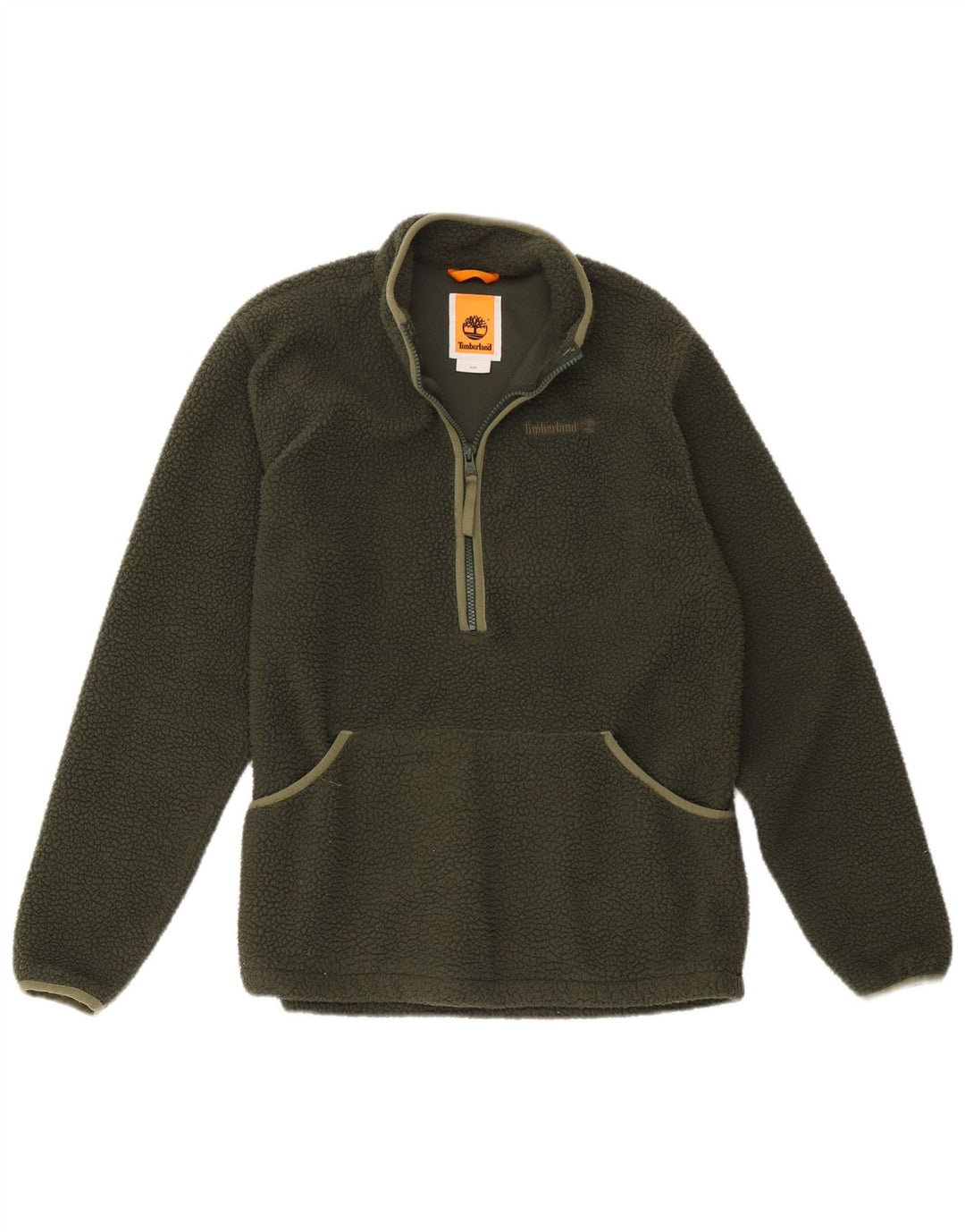 Timberland Maglione in pile da uomo con zip e collo piccolo poliestere verde