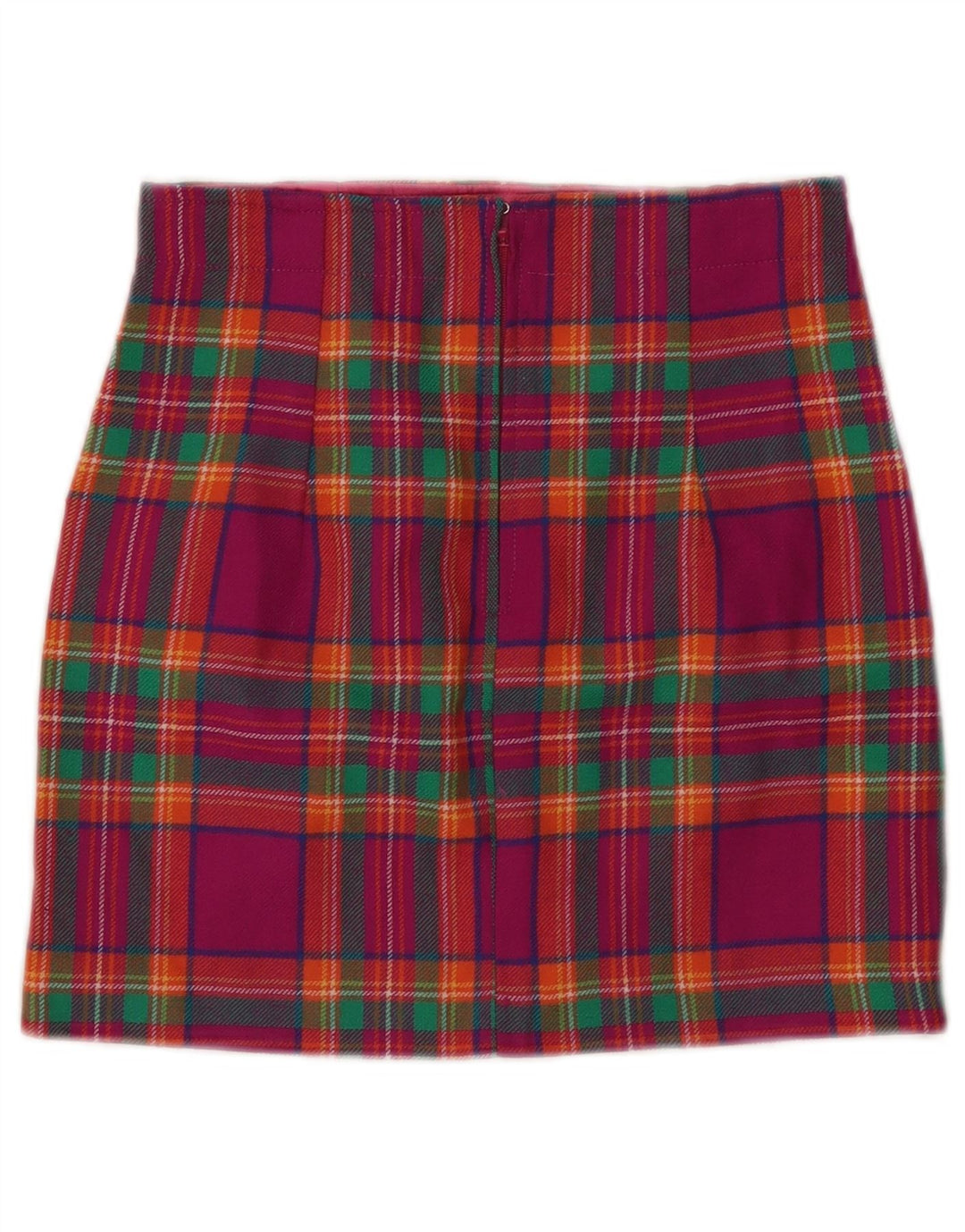 Minigonna da donna VINTAGE W24 XS quadri rosa