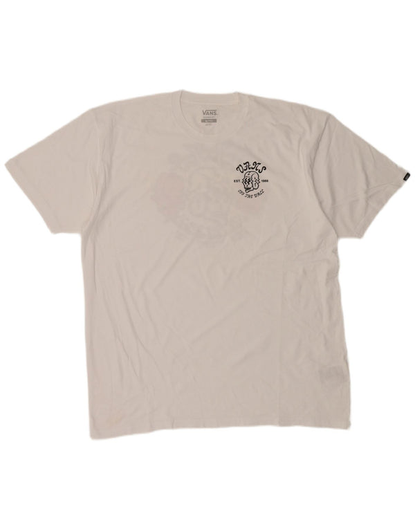 T-shirt grafica da uomo con vestibilità classica Vans XL in cotone bianco