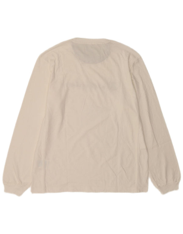 Champion Top grafico da uomo a maniche lunghe XL in cotone bianco