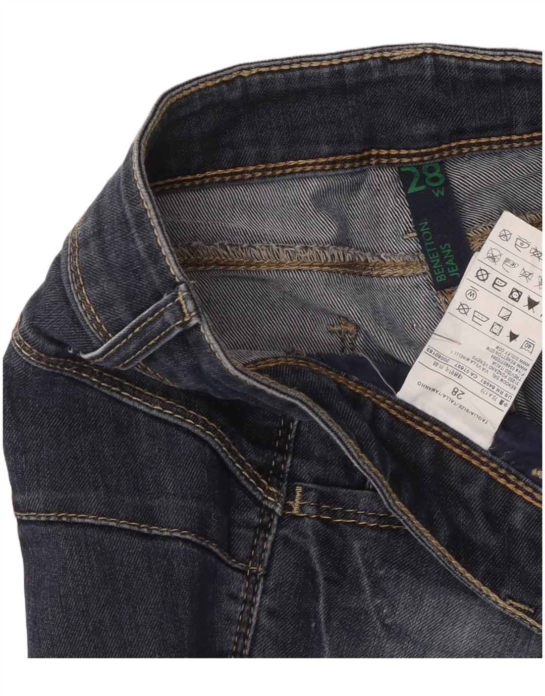 Jeans Bootcut da donna Benetton W28 L30 Blu