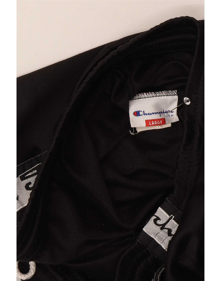 Pantaloni da tuta con grafica Champion da uomo, grandi, in poliestere color block nero