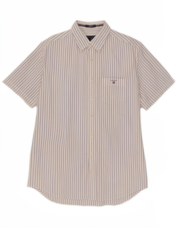 Gant Camicia a maniche corte da uomo Taglia 16 1/2 41/42 Grandi righe bianche