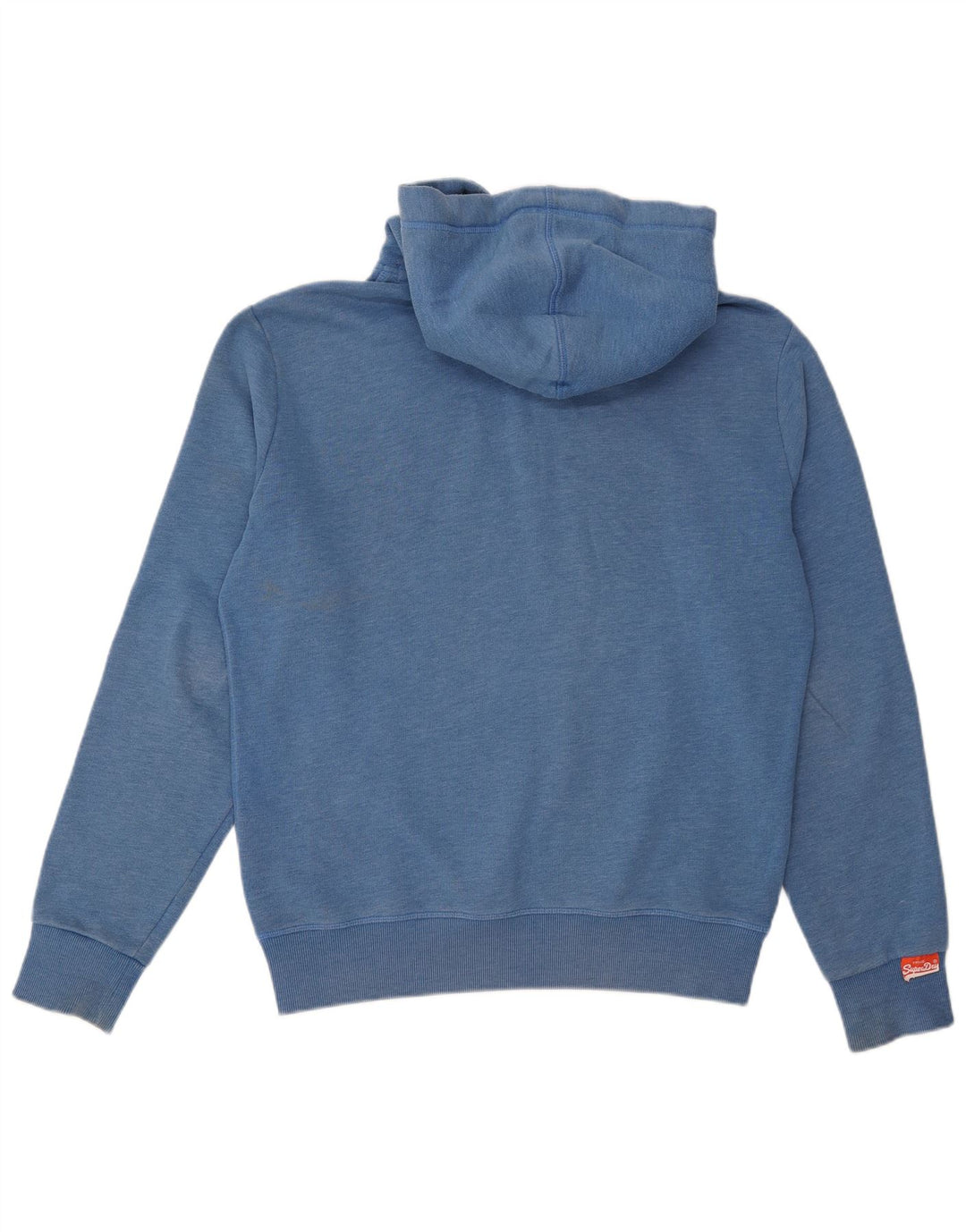 Felpa con cappuccio grafica da uomo Superdry grande in cotone blu