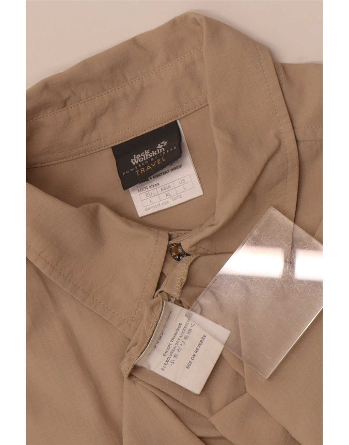 Camicia a maniche corte da uomo Jack Wolfskin Large Beige in poliammide