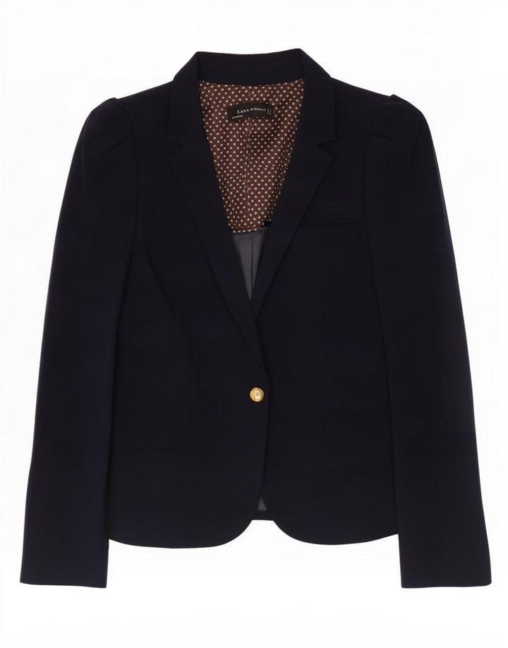Giacca blazer da donna a 1 bottone Zara UK 12 blu navy medio