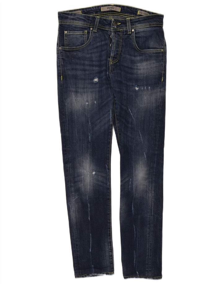 Jeans slim invecchiati da uomo Liu Jo W32 L29 blu navy