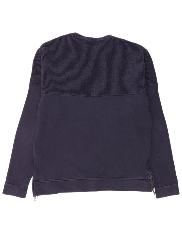 Felpa Zara da uomo maglione grande in cotone blu navy