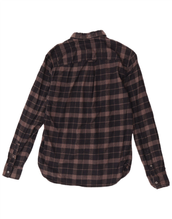 Lyle & Scott Camicia da uomo in flanella di cotone a quadri marrone piccolo