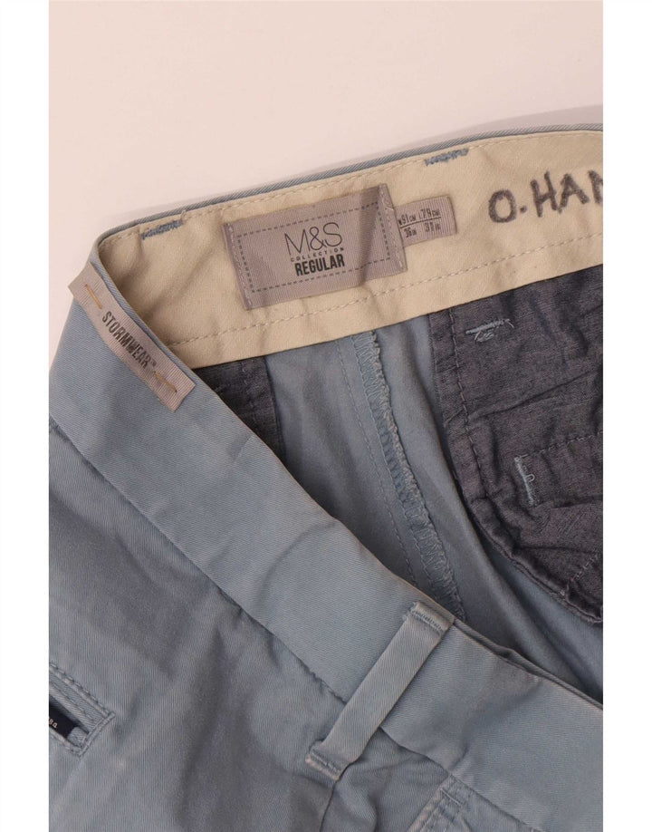 Pantaloni chino regolari da uomo Marks & Spencer W36 L31 cotone blu