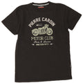 T-shirt grafica da uomo Pierre Cardin Top in cotone nero medio