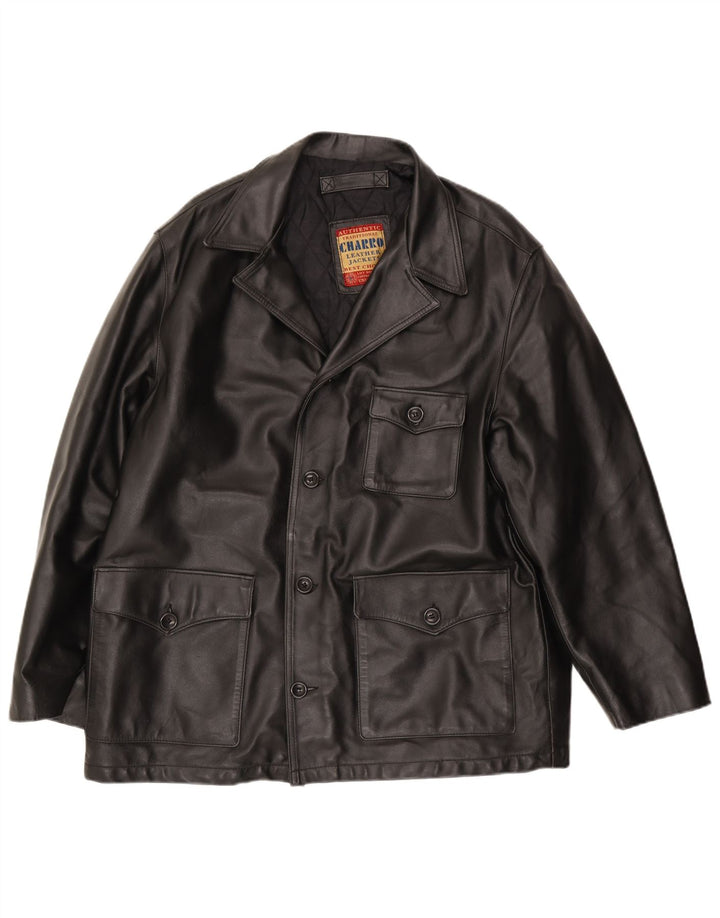 Cappotto in pelle da uomo Charro UK 42 XL Pelle nera