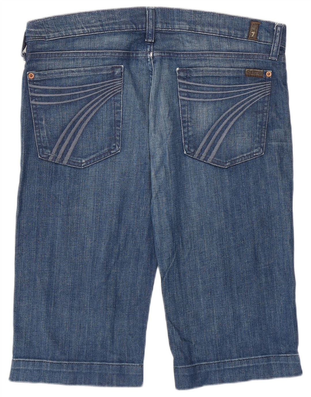 Pantaloncini di jeans da donna 7 For All Mankind W31 Cotone blu medio