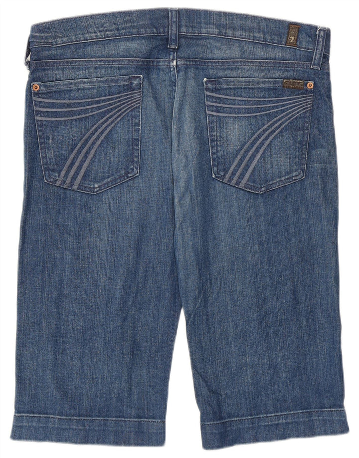 Pantaloncini di jeans da donna 7 For All Mankind W31 Cotone blu medio