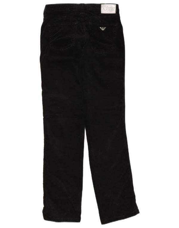 Pantaloni casual dritti da donna Armani W29 L30 cotone nero