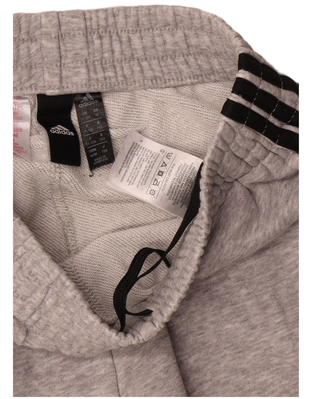 Pantaloni della tuta da ragazzo Adidas 11-12 anni in cotone grigio