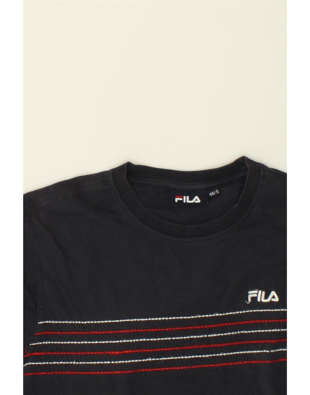 FILA Mens T-Shirt Top IT 48 Small Navy Blue Cotton Vintage Fila and Second-Hand Fila from Messina Hembry 